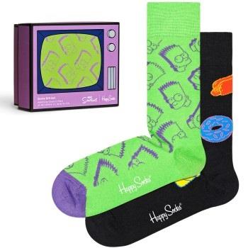 Happy socks 2P The Simpsons Gift Set Schwarz/Grün Baumwolle Gr 41/46