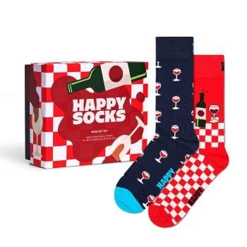 Happy socks 2P Wine Gift Set Blau/Rot Baumwolle Gr 41/46