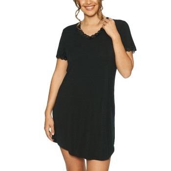 Lady Avenue Bamboo Nightdress SS Schwarz Bambus Small Damen