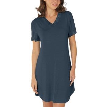 Lady Avenue Bamboo Nightdress SS Marine Bambus Small Damen