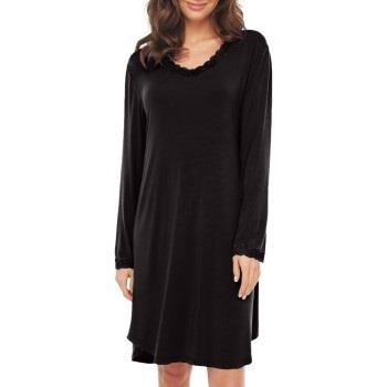 Lady Avenue Bamboo Nightdress With Long Sleeve Schwarz Bambus Medium D...