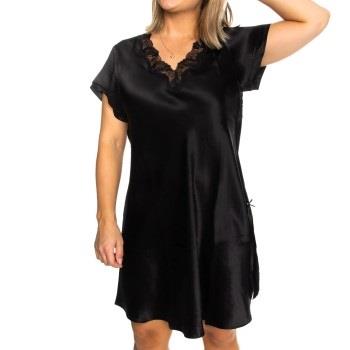 Lady Avenue Pure Silk Nightgown With Lace Schwarz Seide Small Damen