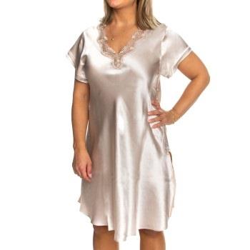 Lady Avenue Pure Silk Nightgown With Lace Champagner Seide Small Damen