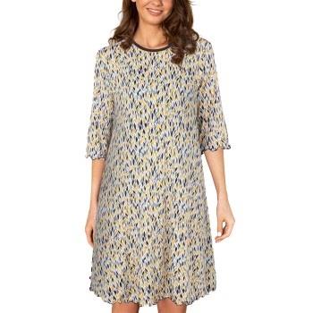 Lady Avenue Three Quarter Sleeve Bamboo Nightdress Blau/Gelb Bambus Sm...