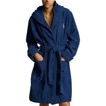 Polo Ralph Lauren Hooded Terry Bathrobe Marine Baumwolle L/XL Damen