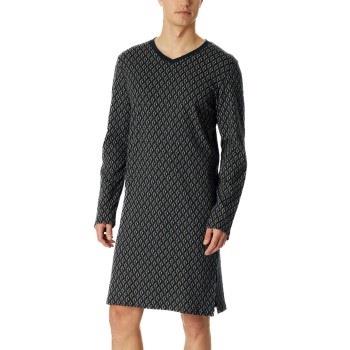 Schiesser Fine Interlock Men Longsleeve Nightdress Dunkelblau Baumwoll...