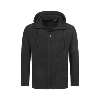 Stedman Hooded Fleece Jacket For Men Schwarz Polyester Small Herren