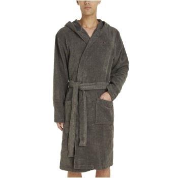 Tommy Hilfiger Cotton Hooded Bathrobe Grau Baumwolle Small Herren