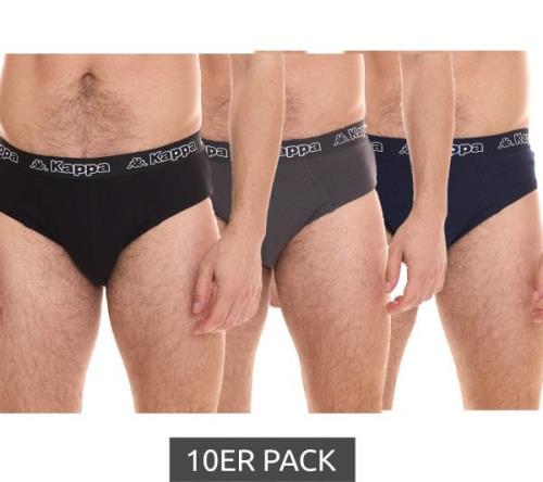 10er Pack Kappa Herren Slip mit Baumwoll-Stretch Unterwäsche mit Logob...