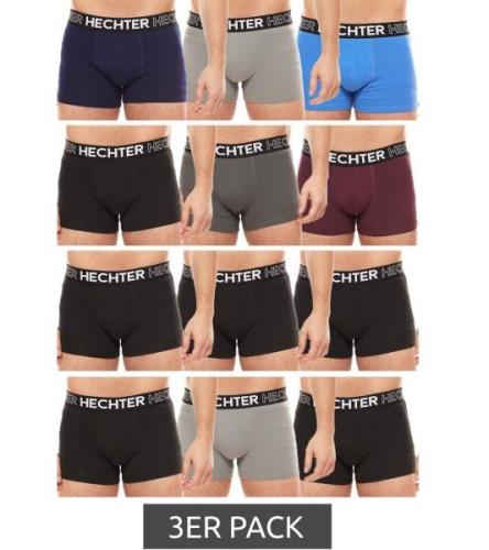 3er Pack HECHTER STUDIO Herren Boxershorts Baumwoll-Unterwäsche Schwar...