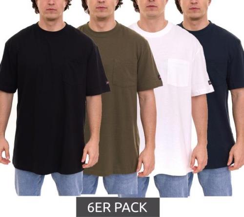 6er Pack Dickies Basic Herren T-Shirt Baumwoll-Shirt Arbeits-Shirt Coo...