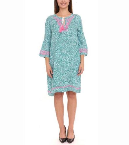 ZWILLINGSHERZ Cecilia Damen Sommer-Kleid Tunika-Kleid mit Paisley Must...