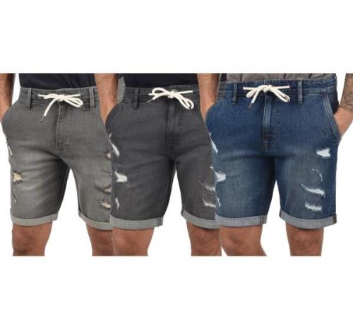 BLEND Dallian Herren Baumwoll-Shorts nachhaltige Destroyed Jeans-Bermu...