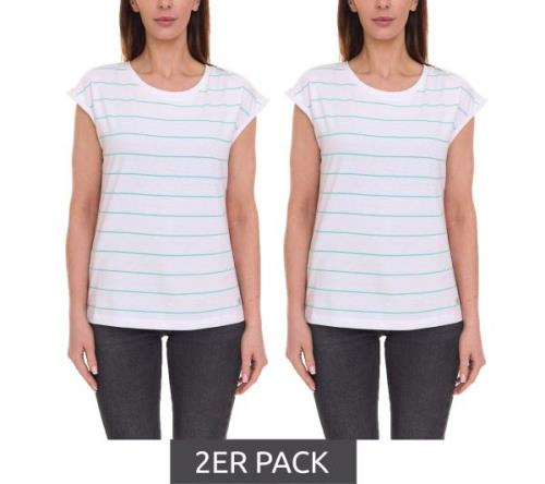 2er Sparpack Tamaris T-Shirt schickes Damen Sommer-Shirt mit Rundhalsa...