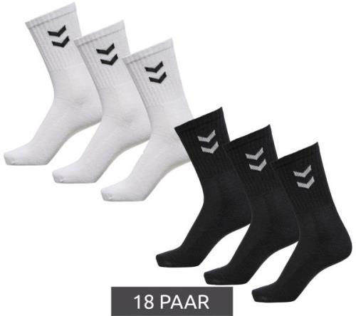 18 Paar hummel Basic Crew-Socken mit Kontrastwinkel Baumwoll-Strümpfe ...