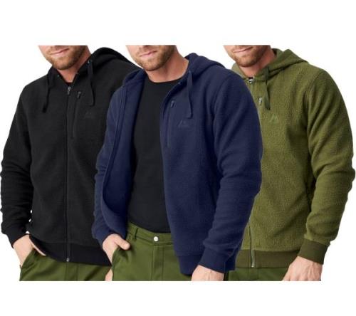 DANISH ENDURANCE Herren Übergangs-Jacke kuschelige Fleece-Jacke mit Ka...