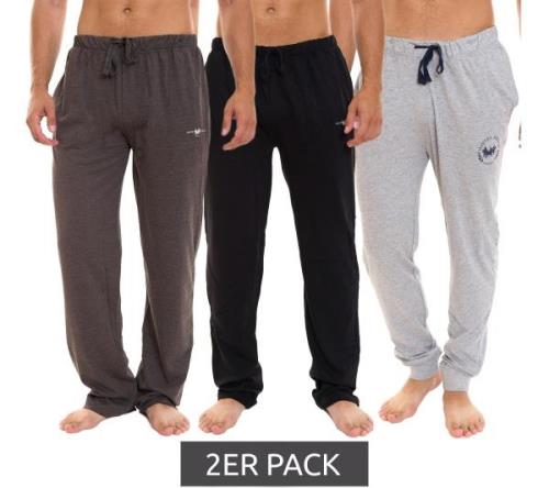 2er Pack HARVEY MILLER POLO CLUB Herren Pyjamahose Baumwoll-Hose dünne...