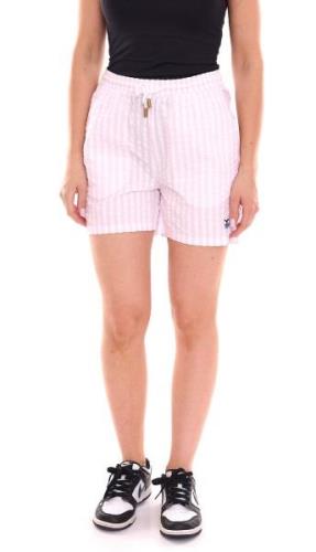 DELMAO Damen Shorts im Streifen-Look kurze Hose mit seitlichen Eingrif...