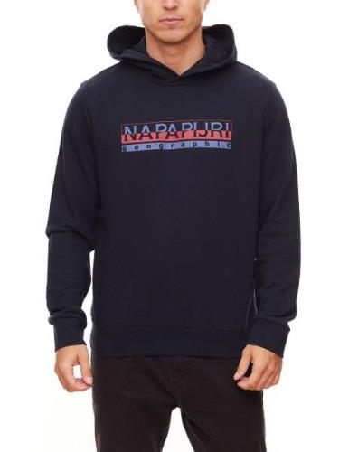 NAPAPIJRI Herren Kapuzen-Pullover Logo-Hoodie Beris Blau