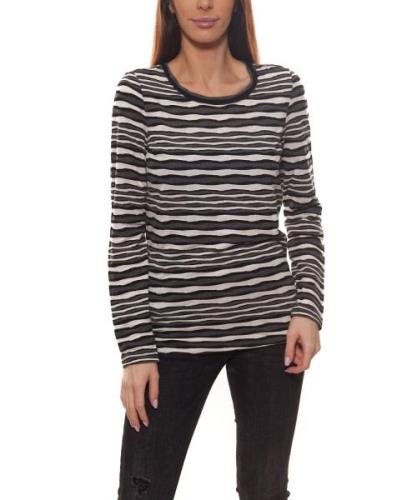 Jake*s Longsleeve modisches Damen Stretch-Shirt mit Allover-Wellenmust...